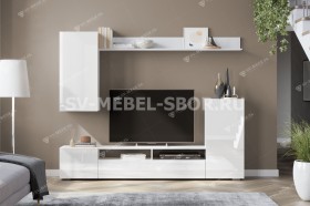Мебель для гостиной МГС 4 (Белый/Белый глянец) в Кедровом - kedrovyj.katalogmebeli.com | фото