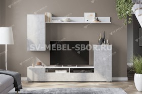 Мебель для гостиной МГС 4 (Белый/Цемент светлый) в Кедровом - kedrovyj.katalogmebeli.com | фото