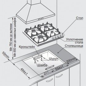 Вырез под варочную поверхность (без подключения) в Кедровом - kedrovyj.katalogmebeli.com | фото